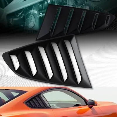 $28.95 • Buy Fit Ford Mustang Coupe Blk Abs Side 1/4 Quarter Window Louvers Scoop Cover Vent