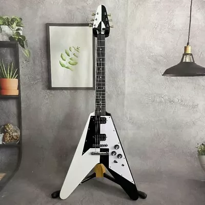 Black & White Michael Schenker V Shape Electric Guitar HH Pickups Factory Outlet • $305.10