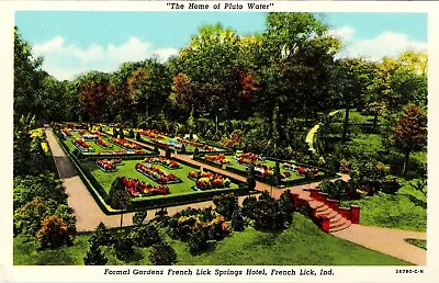 $7.99 • Buy Formal Gardens French Lick Springs Hotel Indiana Vintage Postcard Pluto Water