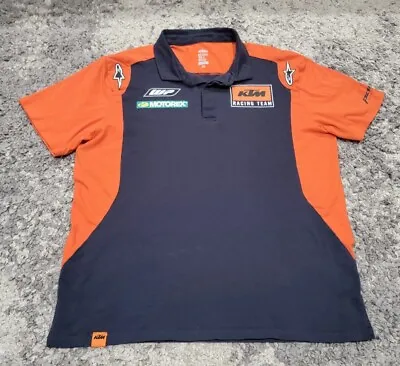 KTM Racing Team Polo Stretch Shirt Men XL Blue Orange Motorex WP Alpine Star • $22.90