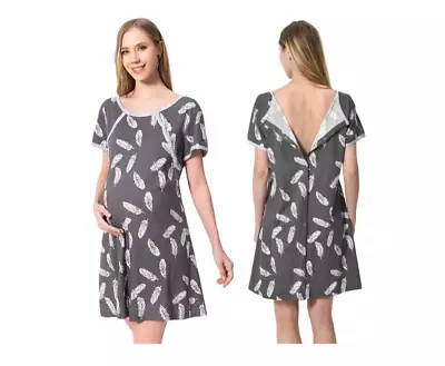 Women’s Maternity Clothes Hospital Gown Night Dress Maternity Labor Delivery. • £27.55