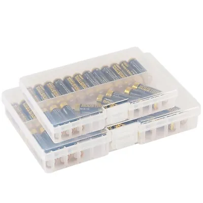 Clear AA/AAA Battery Storage Case/Box/Organizer Plastic Holds 96 Batteries 2-PK • $7.99