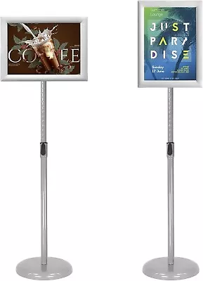 Adjustable Poster Sign Stand 11  X17  Heavy Duty Floor Standing Sign Holder Gray • $21.99