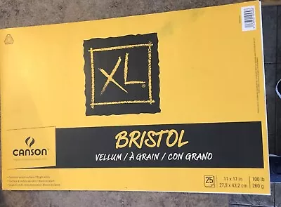 Canson Art Bristol Paper Vellum Pad XL  11 X17” 100lb 200g 25 Sheet Textured • $22