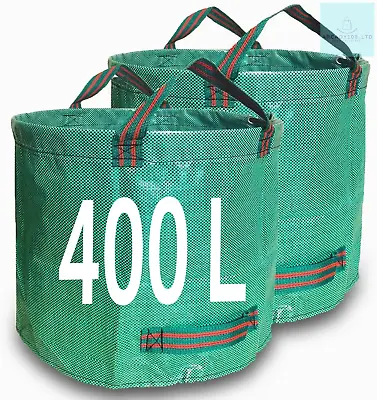 Singwow Garden Waste Bags 400L X 2 Heavy Duty Garden Bags Reusable Garden Sacks • £16.80