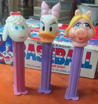 3) Vintage Disney PEZ Candy Dispensers LAMBCHOP * DAISY DUCK * MISS PIGGY W/feet • $8.88