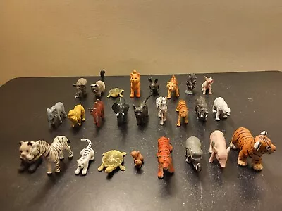 $14.99 • Buy Large Lot Of 30 Of Mostly Hard Plastic Toy Animals Wild & Domesticated Variety