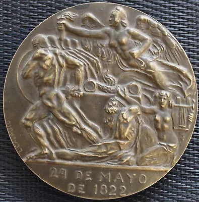 Medal Ecuador Centenario De La Batalla Of Pichincha 1822 - 1922 • $167.43