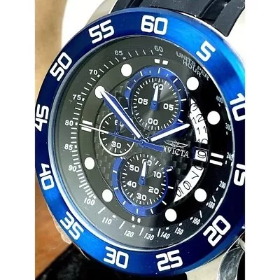 Invicta Men's Watch 19252 I-Force Black Blue Dial Quartz Chronograph 51mm Rubber • $69.29