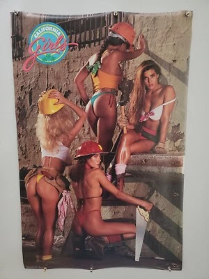 $29.95 • Buy California Girls Hard Hat Original 1988 Vintage Pin Up Sexy Model Poster #3215  