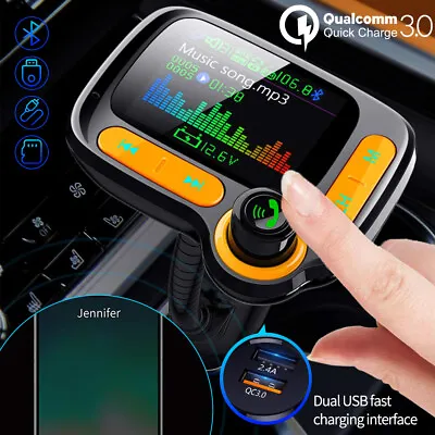 Bluetooth 5.0 Car Wireless FM Transmitter Adapter 2USB PD Charger AUX Hands-Free • $25.99