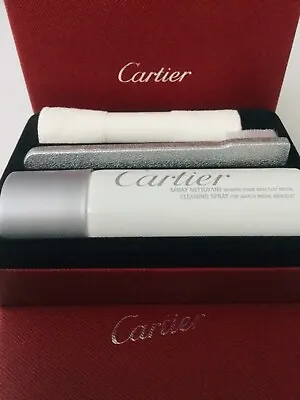 Bnwot Cartier Metal Watch Bracelet Cleaning Kit Spray Cloth Brush Booklet  • £50