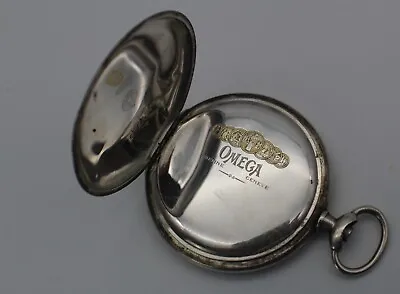 Vintage Omega Geneve Pocket Watch Case Silver .900 - Circa 1928 • $85