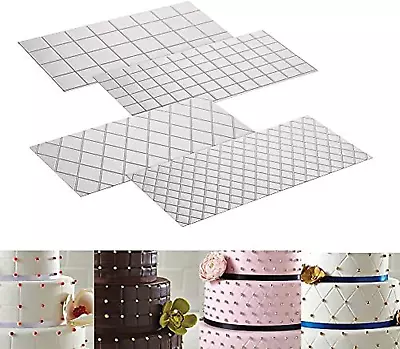 Cake Fondant Impression Mat Mold Diamond Quilted Grid Texture Embossed Lace Emb • £13.61