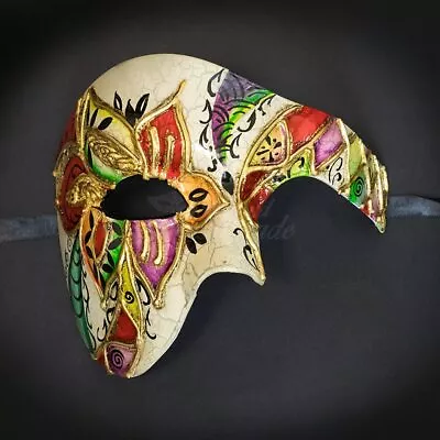 Abstract Floral Art Phantom Masquerade Mask Men Red M2608 • £19.23