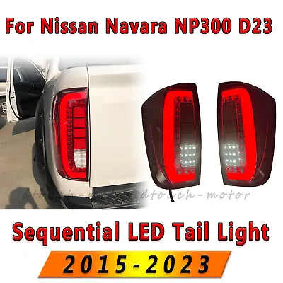 Smoke Sequential LED Tail Rear Lamp Lights For Nissan Navara NP300 D23 Car • $199.59