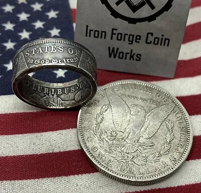 Coin Ring Hand Made From Morgan Silver Dollar Polished Or Patina 10mm Wide • $74.99