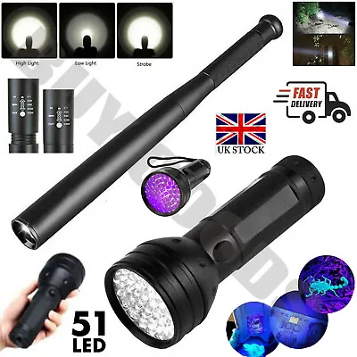 £0.99 • Buy LED 51 UV Ultra Violet Flashlight Blacklight Detection Outdoor Torch Lamp Light