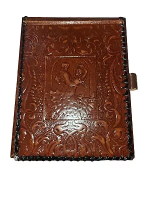 Vintage Notepad Holder Leather Jacket Notebook  Flamenco Spanish Folk Art • $60.74