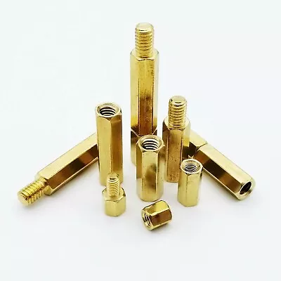 M2M2.5 M3 M4 Solid Brass Copper Hex Standoff Support Spacer Pillar For PCB Board • $1.99