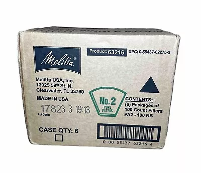 Melitta Super Premium  #2 Cone Paper Filters White 600 Count • $34.99