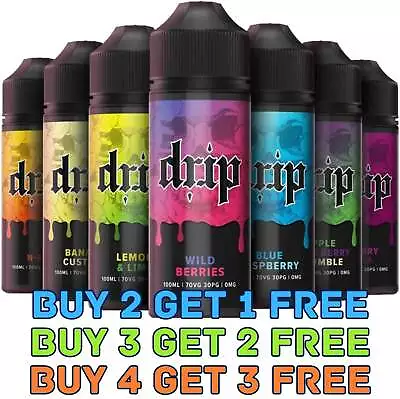 Drip Shortfill Vape Juice 70/30 100ml E Liquid 0mg No Nicotine Max VG PG Sub Ohm • £6.49