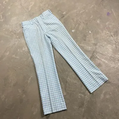 Vintage Penneys Polyester Disco Pants 70s Knit Checkered Men’s 32x31 Flaws • $9.99