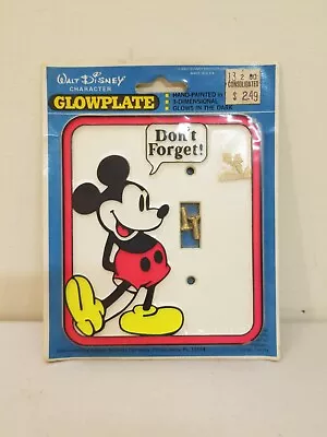 Vintage Disney Light Switch Glowplate Mickey Mouse Don't Forget Glow In Dark • $13.99