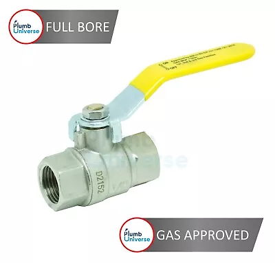 £44.95 • Buy Gas Yellow Lever Ball Valve FXF Female Full Bore 1/4 Turn BSPP