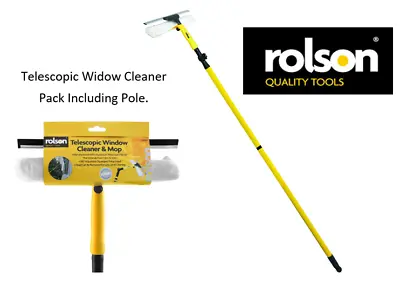 £12.98 • Buy Rolson Tools - 61007 - Telescopic Window Cleaner & Mop {Pack Included 3.3m Pole}