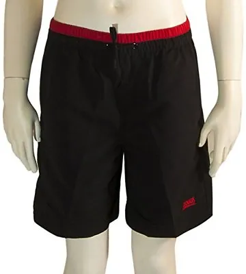 Zoggs Boy's Sandstone Swimming Shorts . Black / Red. For Pool Or Beach • £7.99