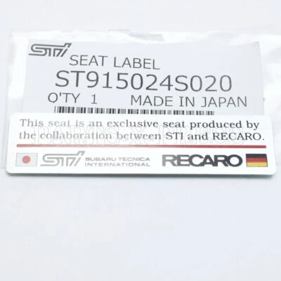 $27.37 • Buy Oem Genuine Subaru Impreza Wrx Sti Recaro  Seat Aluminum Emblem Badge Namerplate