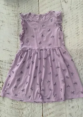 $8.90 • Buy Girls Sz  9- 10 Dress,  Mauve Purple Cotton - Unicorn