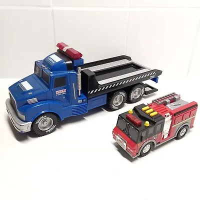 2 X Tonka Trucks Rare 2003 Blue Tow Truck And 2015 Fire Truck • $30