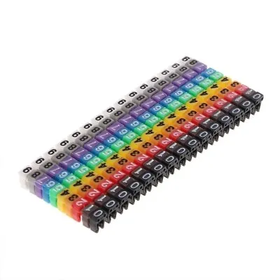 £4.99 • Buy 150 Pcs Cable Markers Colourful C-Type Number Tag Label For Wire 0.75-1.5mm UK