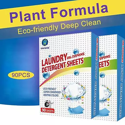 90Pcs Laundry Detergent Sheets Concentrated Detergent Washing Powder Tablets} |н • £7.16