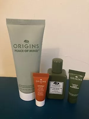 $5.50 • Buy Origins Lot: Peace Of Mind Lotion, Ginzing Gel Cream, Mega Mushroom Treatment