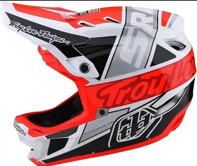 Troy Lee Designs D4 Composite Full-Face MTB Helmet MIPS Team Sram White/Glo Red • $155