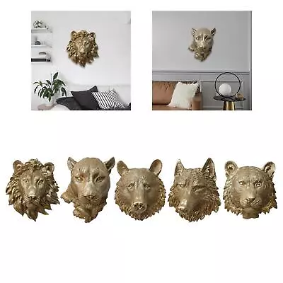 Resin Animal Head Wall Hanging Sculpture Decorative Wall Figurine Wall Art Craft • $40.16