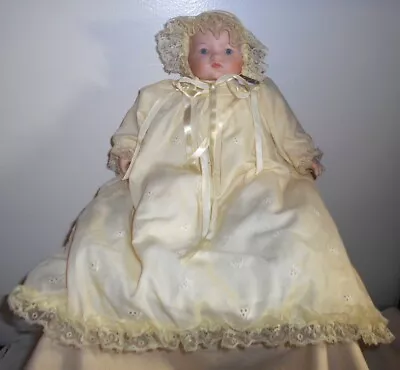 Christening Music Box Doll Vintage Bette Ball Porcelain Victoria Ashlea C 1986 • $35