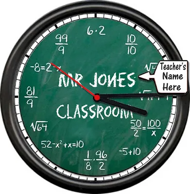 Personalized Name Chemistry Math Science Teacher Classroom Gift Sign Wall Clock • $26.95