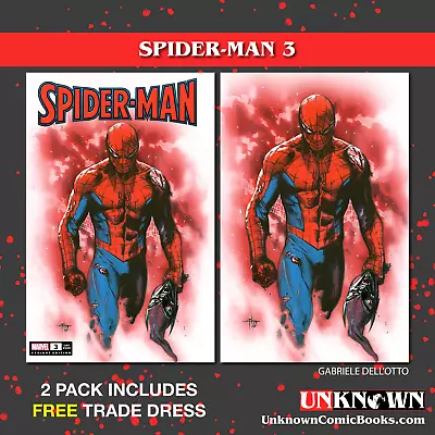 2 Pack **free Trade Dress** Spider-man #3 Unknown Comics Dell'otto Exclusive Var • $33