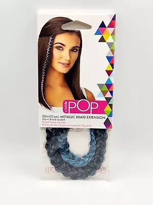 Scunci POP Metallic Braid Extension ~ Clip-in Braid Accent ~ 20in ~Teal • $4.25