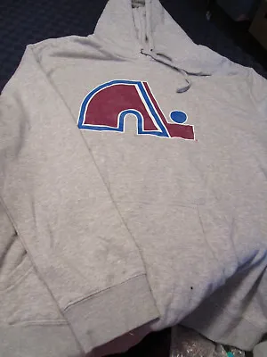 New Nhl Hockey Quebec Nordiques Mens  Hoodie Hooded Sweatshirt Gray Xl • $26.99