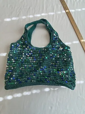 Vtg FRANKIE & JOHNNIE HandBag Purse Retro Style Crochet Glitter • $18