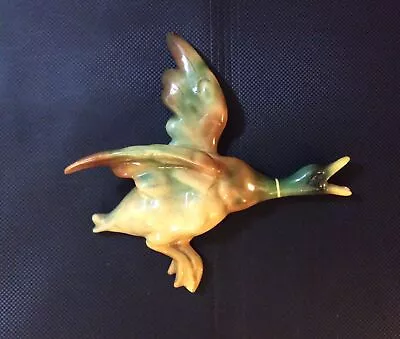 Vintage Deco Chalkware Flying Duck Wall Hanging. • £18