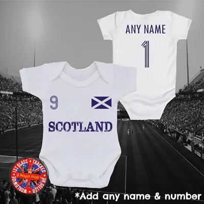 Scotland Inspired Personalised Football Baby Grow Kids T-shirt Gift • £9.99