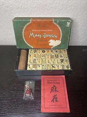 Mah-Jongg Junior VINTAGE 1920s  Rule Book & Dice With Mini Dice • $77.99