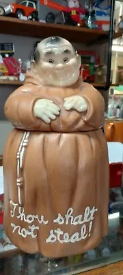 1060's Monk Friar Cookie Jar Twin Winton 12 Inch Tall -  Thou Shalt Not Steel  • $48.20