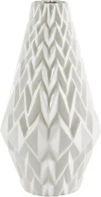 Rivet Modern Geometric Decorative Stoneware Vase Large Centerpiece 12.25  • $21.99